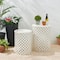Glitzhome® Multi-Functional Metal White Garden Stool Set